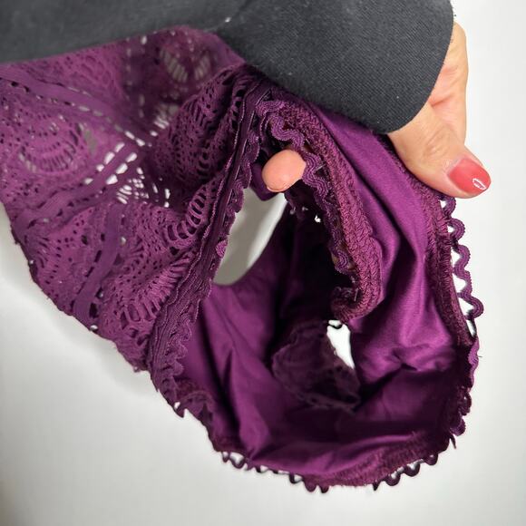 Becca by Rebecca Virtue Color Play Halter One-Piece Swimsuit Merlot women's M - Picture 7 of 9